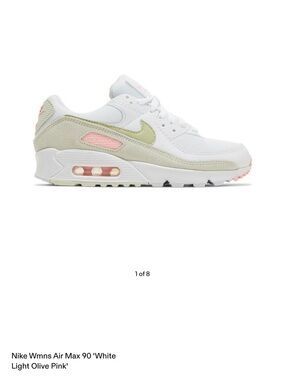Nike Wmns Air Max 90 White, Light Olive & Pink
